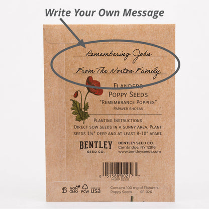 Bentley Seed Co. - In Our Hearts Remembrance Memorial - Flanders Poppy