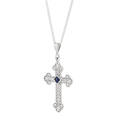 Silpada - Silpada 'Ocean Relic' Silver Blue Lapis Cross Necklace