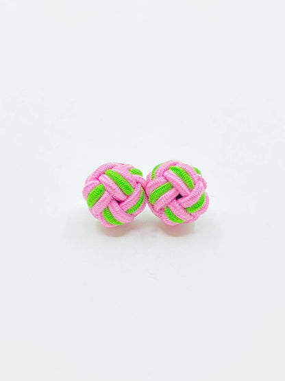 Patsy Kane | Nautical - Monkey Fist Earrings - Nylon: Atlantic blue & white twist