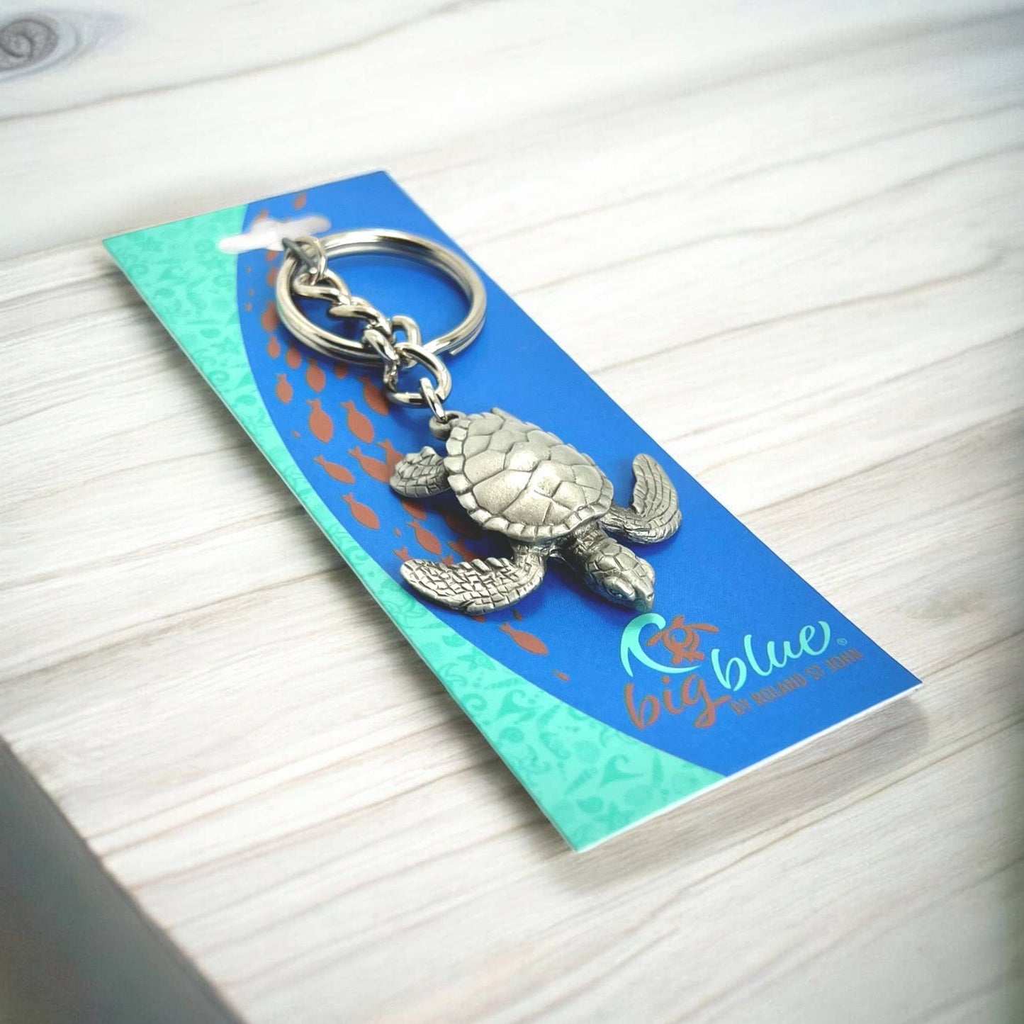 Big Blue by Roland St John - Sea Turtle Keychain, Turtle Key Ring, Gifts for Ocean Lovers
