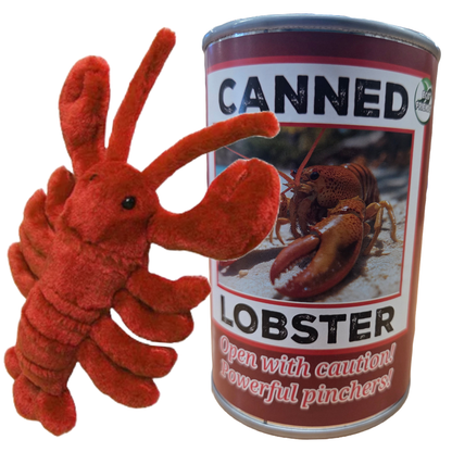 Canned Gifts - Sheldon the Canned Lobster - Eco-Friendly Plush w/Jokes