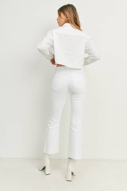 JUST BLACK DENIM - BP420J-A - WHT - Vintage Cropped Flare