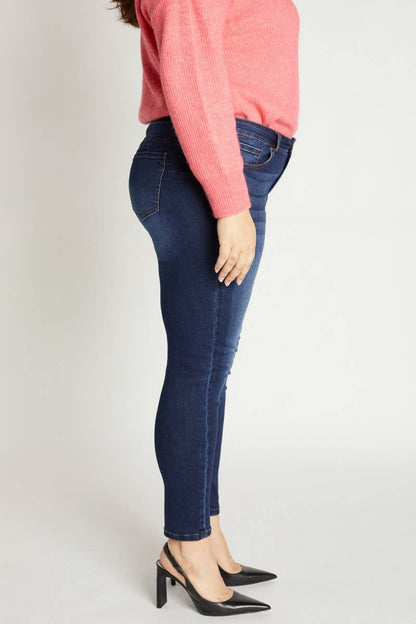 ENJEAN - EP3106XL Mid Rise Push Up Ankle Skinny: 1X / DARK