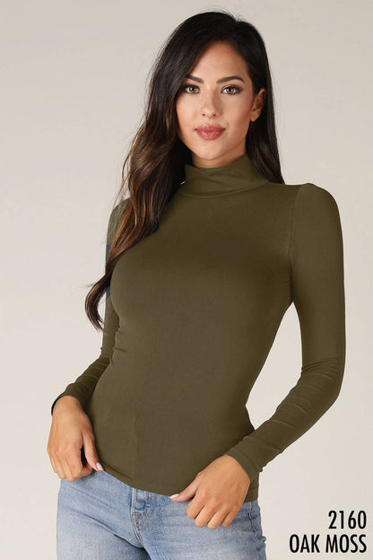 NIKIBIKI - NS5158 - Long Sleeve Mock Neck Top: 6 Black