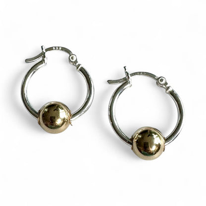 Jackie Gallagher Designs - Handmade Coastal Jewelry - Sterling Silver Ball Hoop