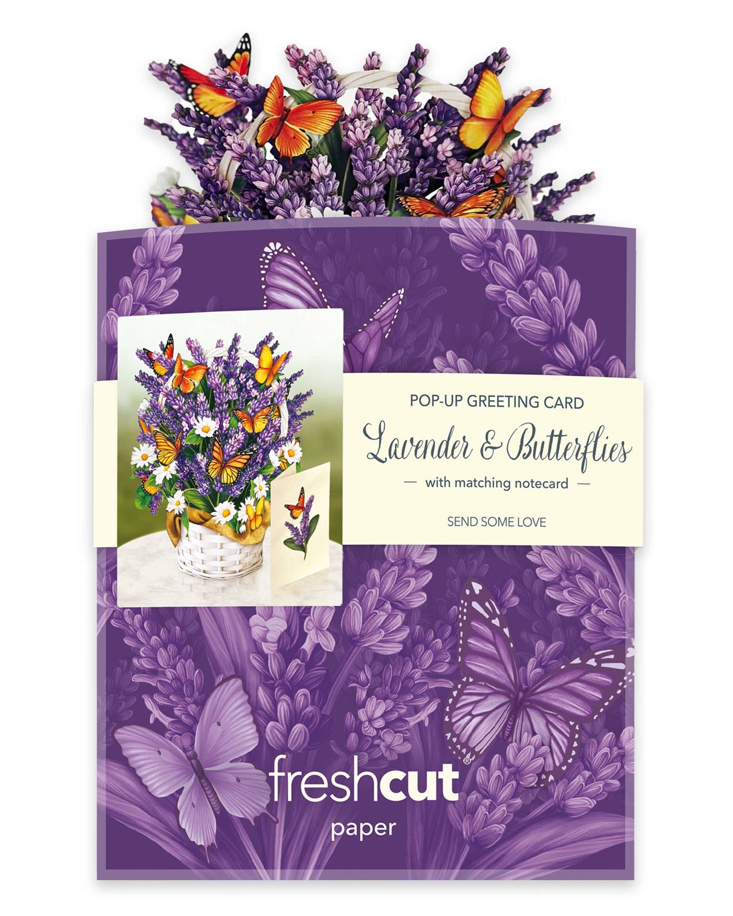 FreshCut Paper LLC - Mini Lavender & Butterflies (10 Pop-up Greeting Cards)