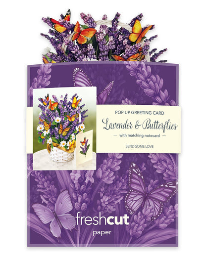 FreshCut Paper LLC - Mini Lavender & Butterflies (10 Pop-up Greeting Cards)