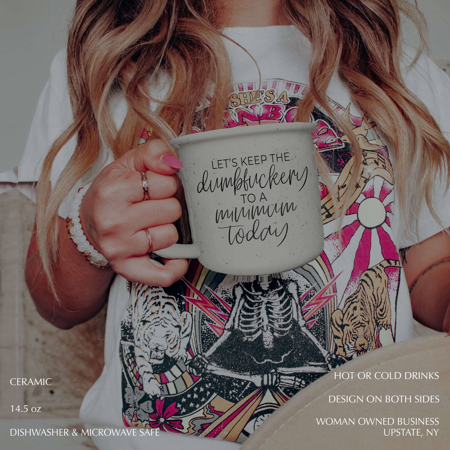 Gia Roma - Neutral Coffee Bar Decor, Ceramic Coffee Mugs With Quotes: Successful Woman