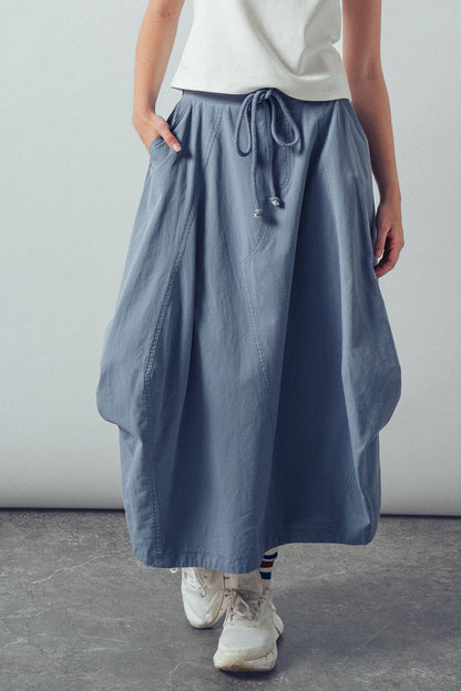 Urban Daizy - Balloon Hem Drawstring Maxi Skirt