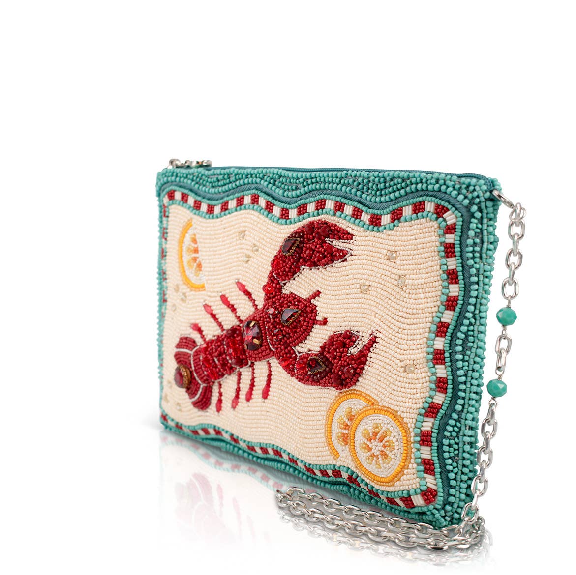 Mary Frances Accessories - Crack Me Up Lobster and Lemon Beaded Crossbody Handbag