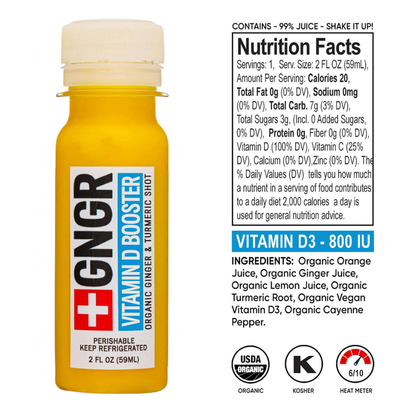 GNGR Labs - Vitamin D Booster Ginger Shot: Immunity Energy Mood Boost