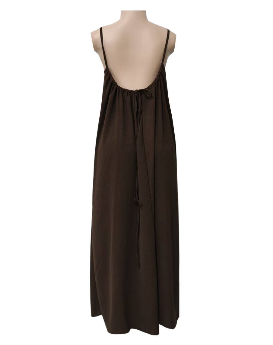 Rosa Clothing - Boho Beach Backless Tie Multi Color Cami Dress