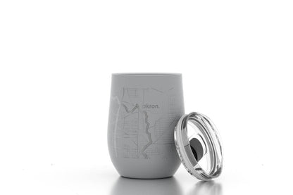 Well Told - Your Town Map 12 oz Insulated Wine Tumbler: White