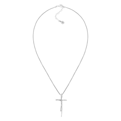 Silpada - Silpada 'Organic Cross' Pendant Necklace in Sterli: 1 5/8