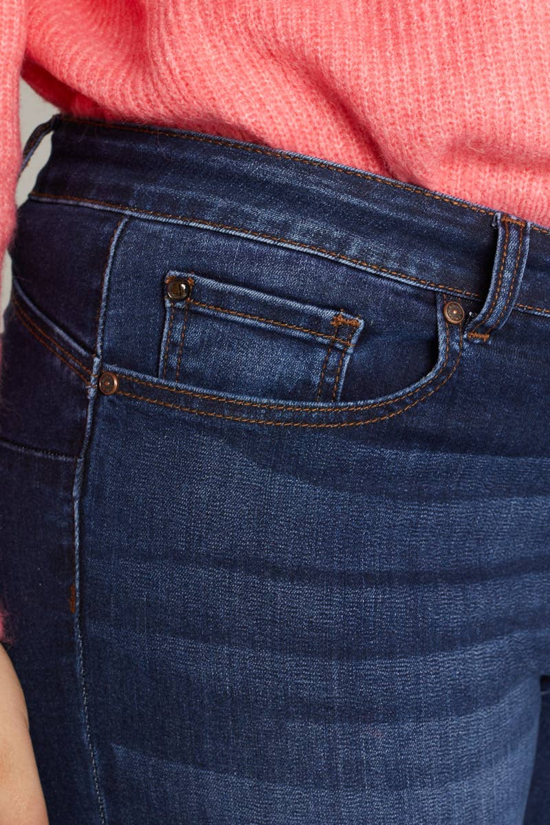 ENJEAN - EP3106XL Mid Rise Push Up Ankle Skinny: 2X / DARK