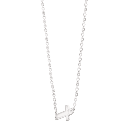Silpada - Silpada 'Simplex Cross' Horizontal Cross Necklace in Sterlin: White