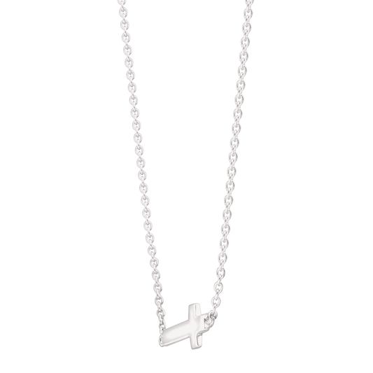 Silpada - Silpada 'Simplex Cross' Horizontal Cross Necklace in Sterlin: White