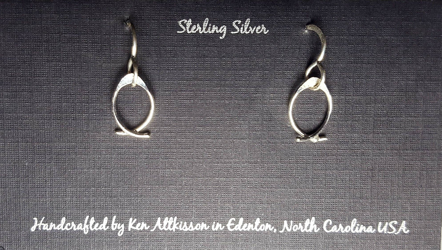 Ken’s handcrafted jewelry - Sterling Silver Earrings Small Fish