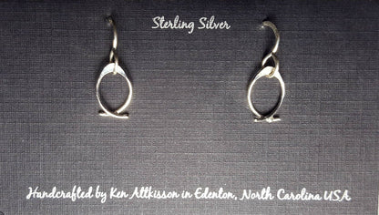 Ken’s handcrafted jewelry - Sterling Silver Earrings Small Fish