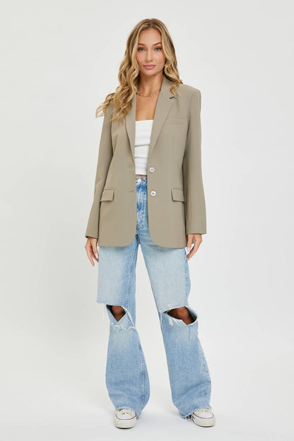 SW1553 OVERSIZED JACKET/BLAZER: BLACK / L