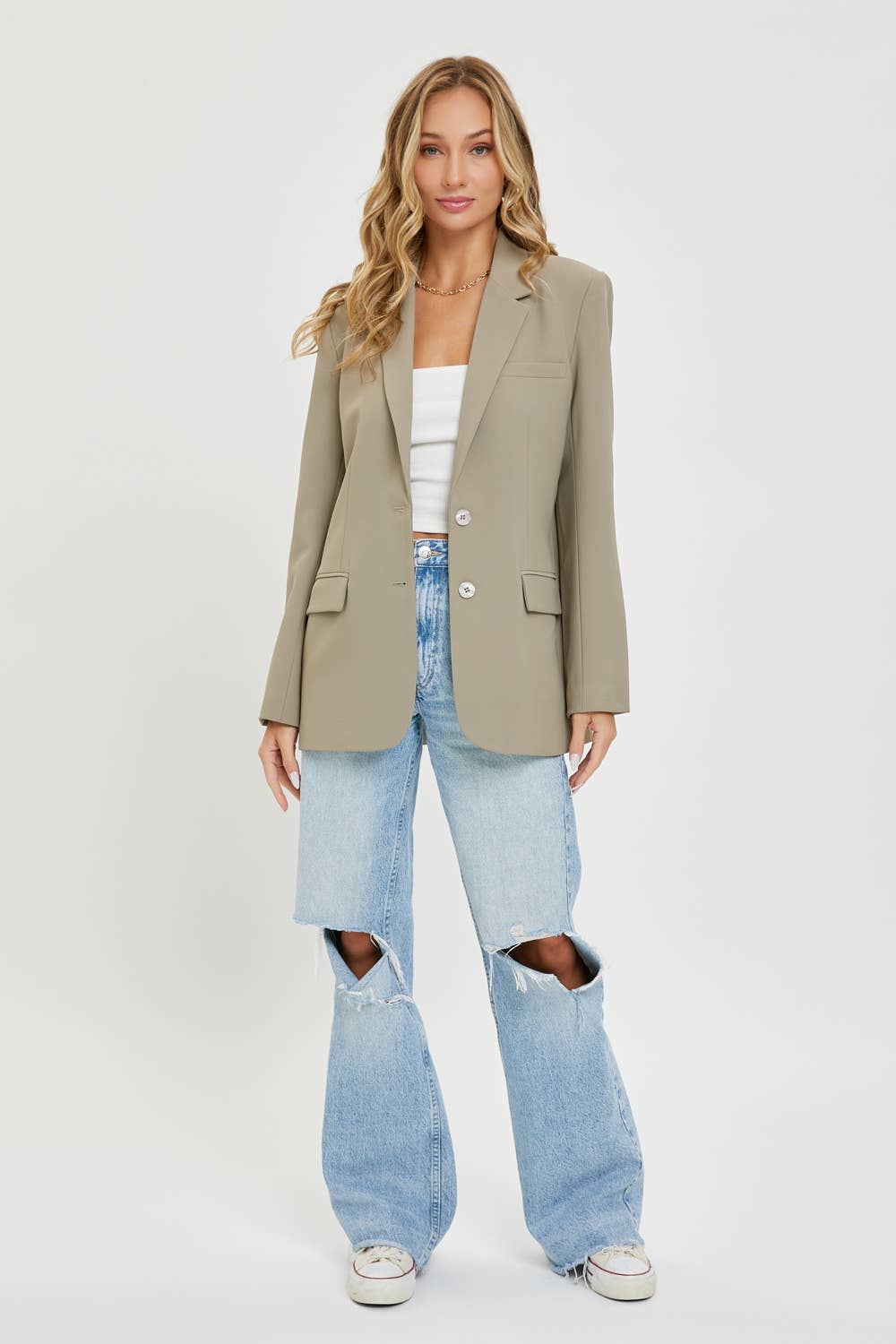 SW1553 OVERSIZED JACKET/BLAZER: BLACK / M