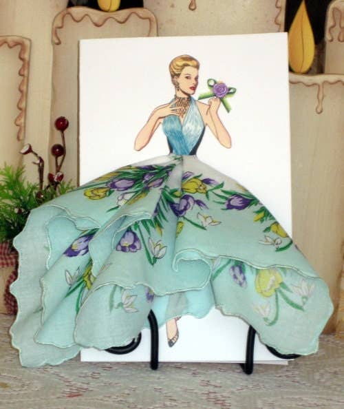 MOMENTS IN THYME - 1958 Madame Gres Keepsake Hanky Card