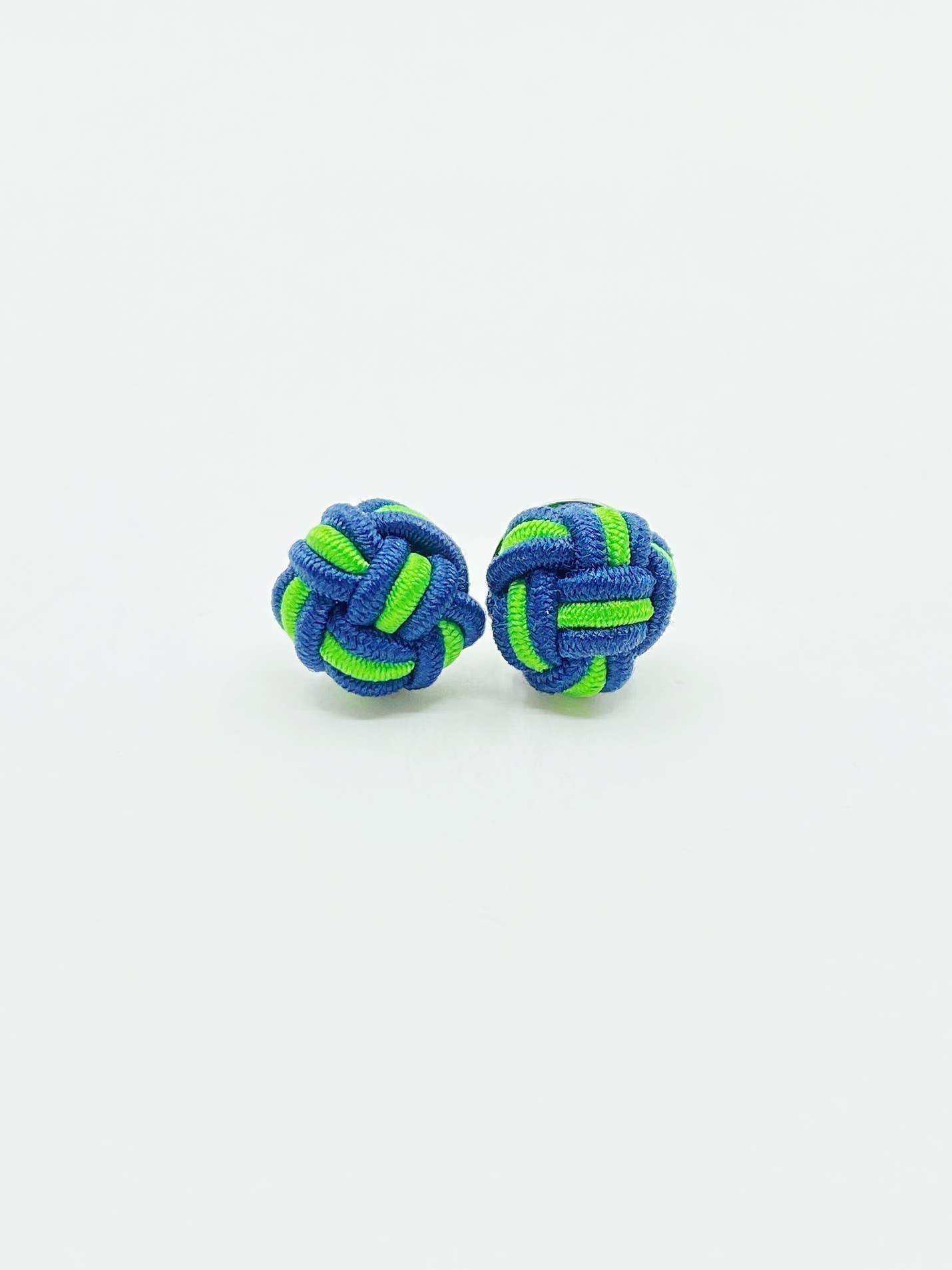 Patsy Kane | Nautical - Monkey Fist Earrings - Nylon: Preppy pink & port green twist