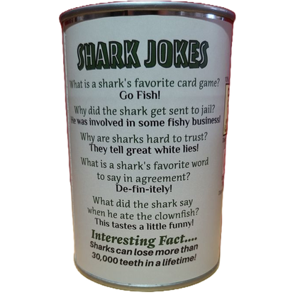 Canned Gifts - Canned Shark | Stuffed Animal Plush w/Jokes | Unique Gift