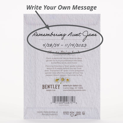 Bentley Seed Co. - With Deepest Sympathy - Shasta Daisy Seed Packets