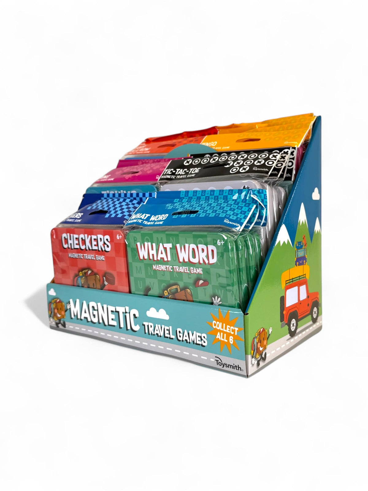 Toysmith - On the Way Games Magnetic Travel Games, 6 Games, 24/Display