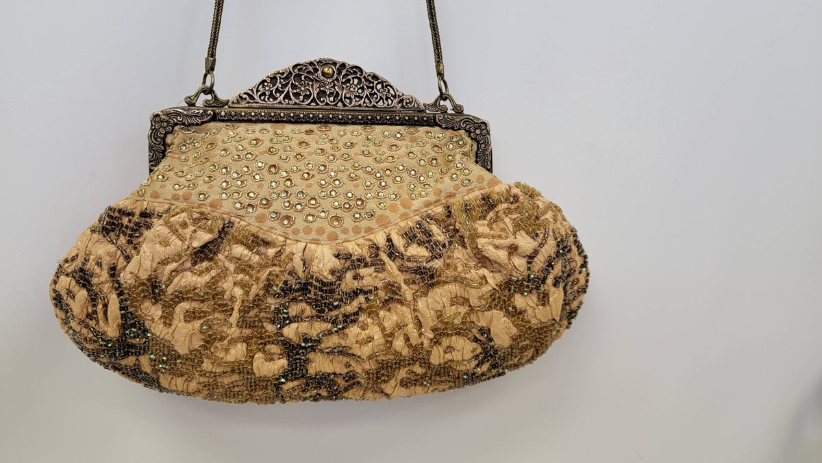 Ricki designs - VINTAGE CLASSIC TAPESTRY EMBROIDERED CROWN FRAME BAG #21082