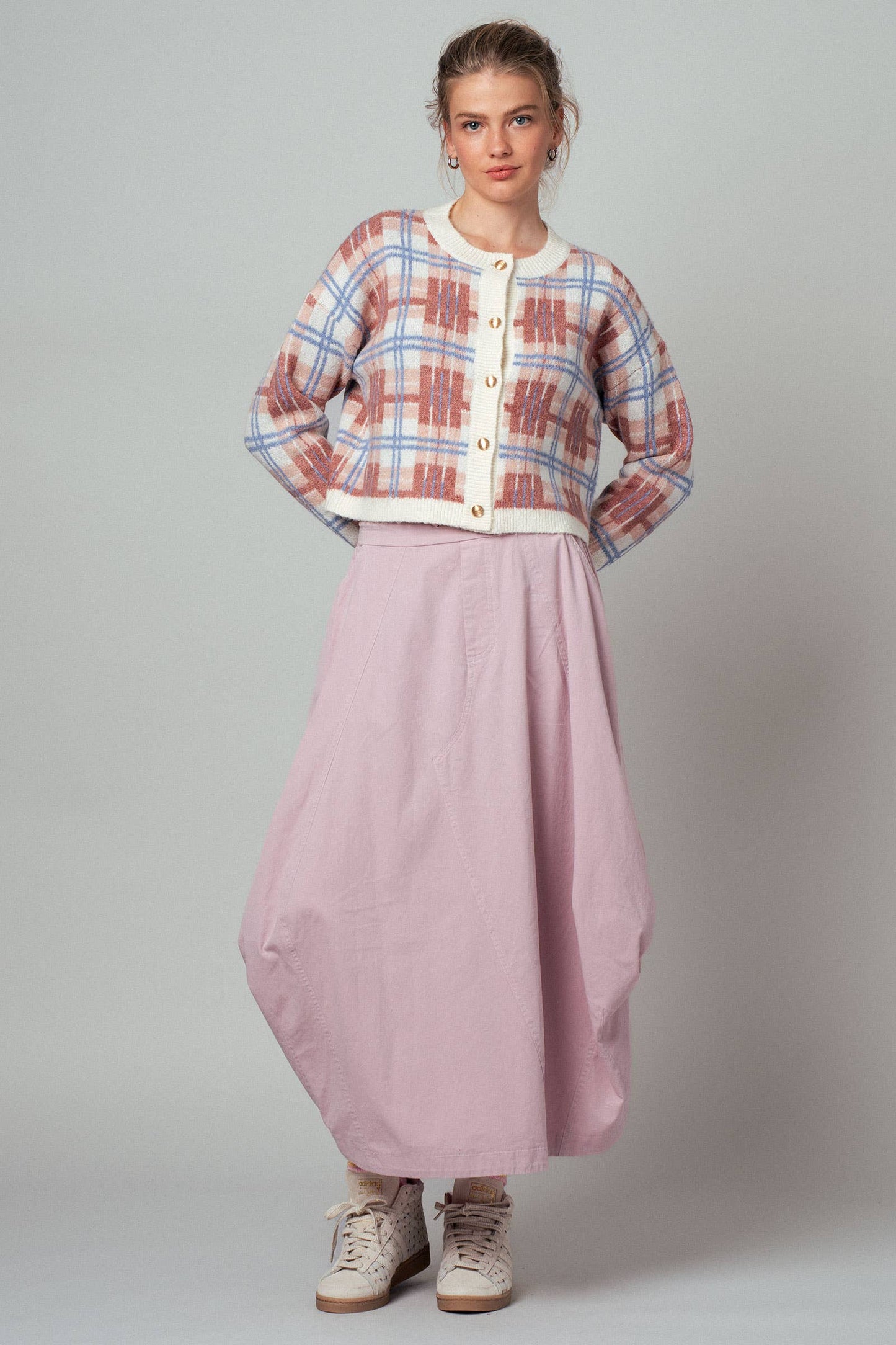 Urban Daizy - Balloon Hem Drawstring Maxi Skirt