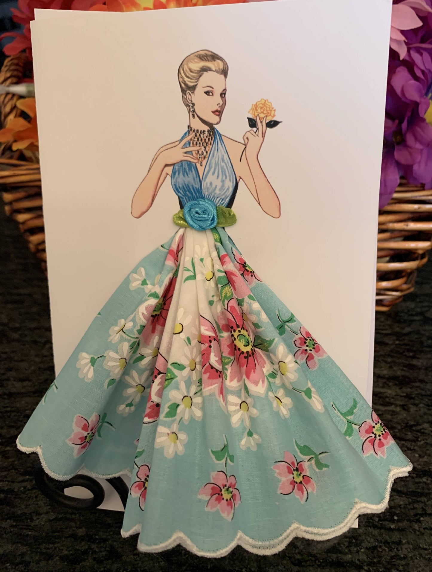 MOMENTS IN THYME - 1958 Madame Gres Keepsake Hanky Card