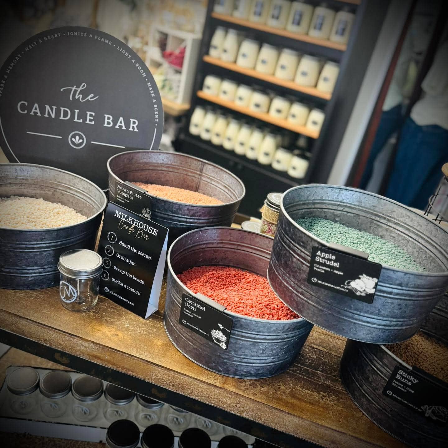 Milkhouse Candle Company - Metal Bucket & Wooden Lid- Candle Bar Wax Bead Container
