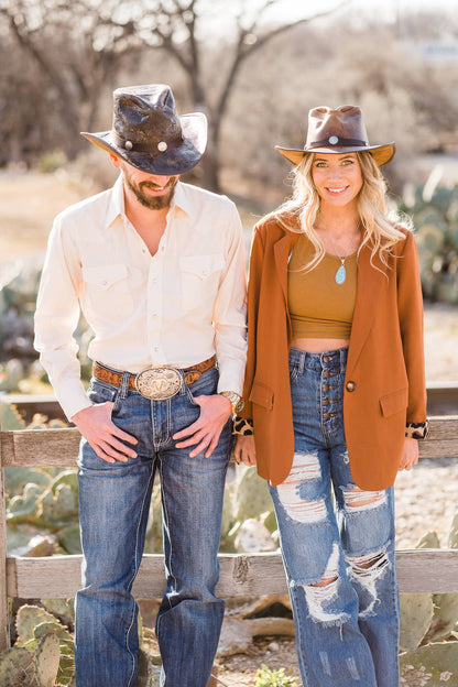 American Hat Makers - Midweight American Leather Western Hat - Style Western