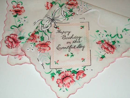 MOMENTS IN THYME - Little Lady Birthday Cake Keepsake Hanky Card