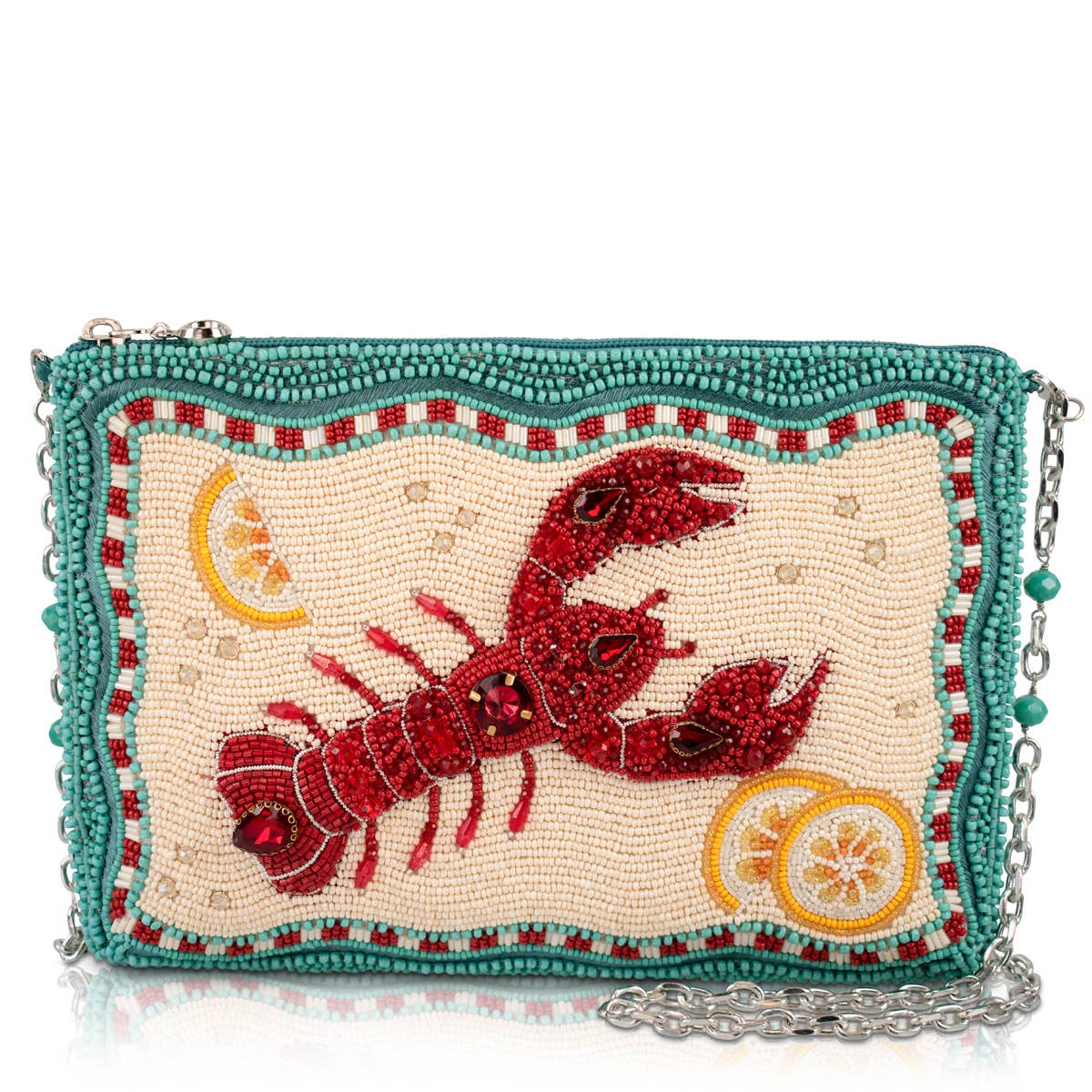 Mary Frances Accessories - Crack Me Up Lobster and Lemon Beaded Crossbody Handbag