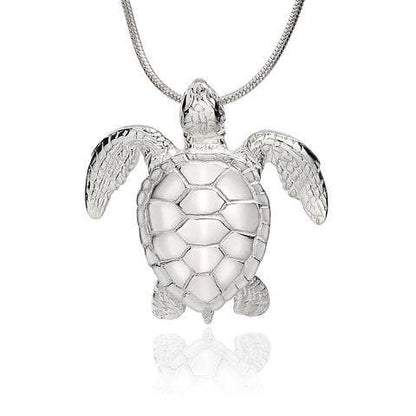 Big Blue by Roland St John - Green Turtle Sterling Silver: 18"