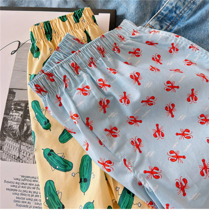 Rosa Clothing - Lobster & Pickles printed cotton casual boxer short
