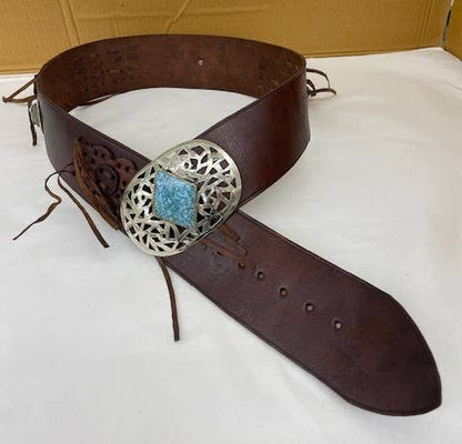 DAIRI - LEATHER BELT WITH FRINGES