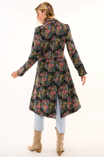 Aratta - Enchanted Nature Jacquard Coat: Night Floral / S