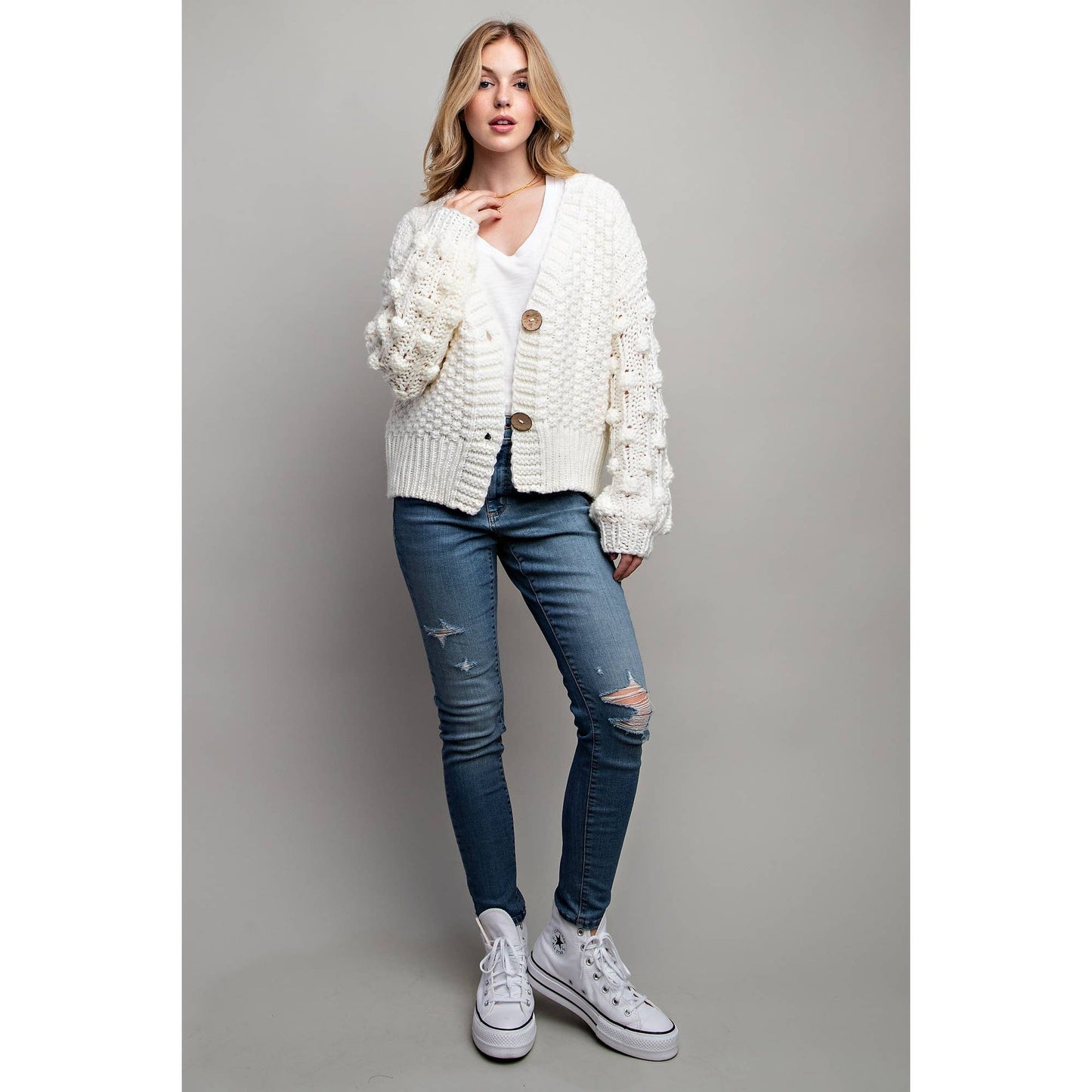 Sweet Generis - SWEET 3D FLOWER KNITTING CARDIGAN