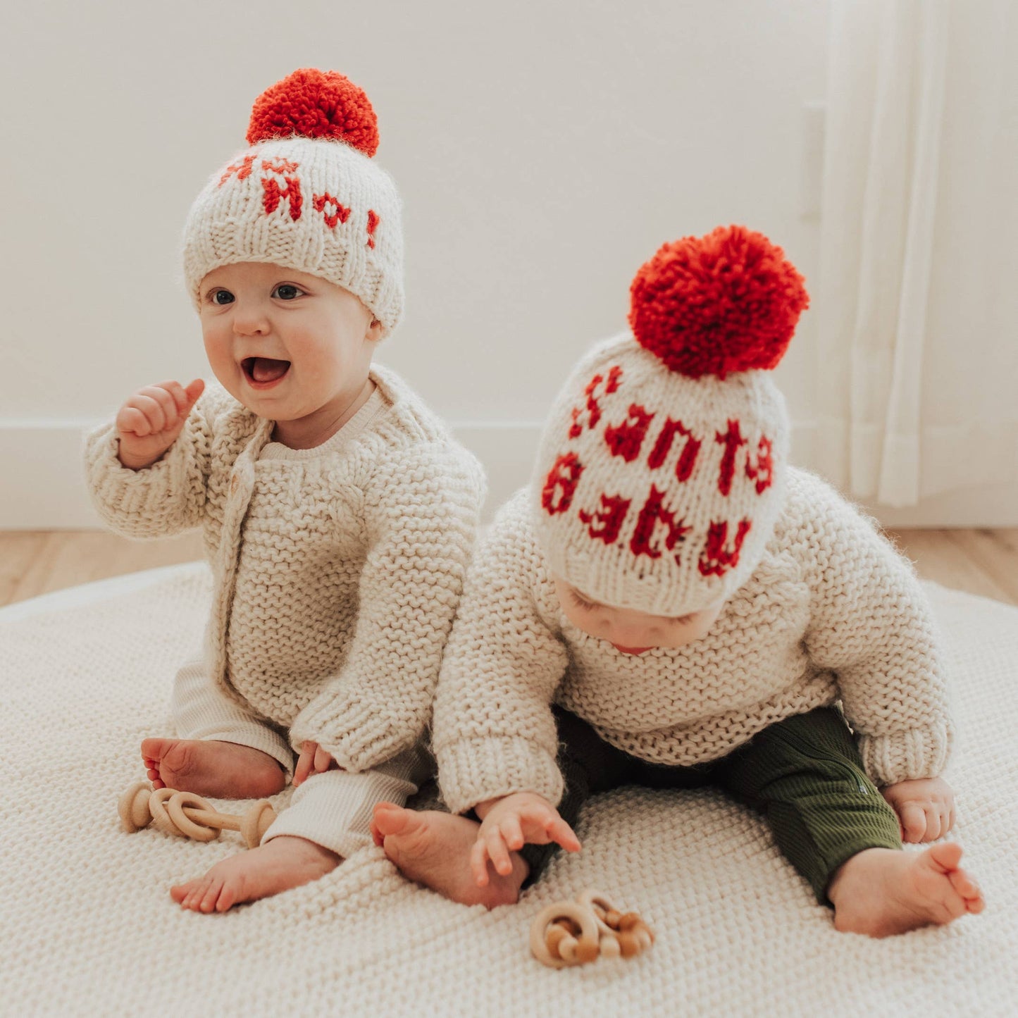 Huggalugs - Santa Baby Hand Knit Beanie Hat Baby & Kids