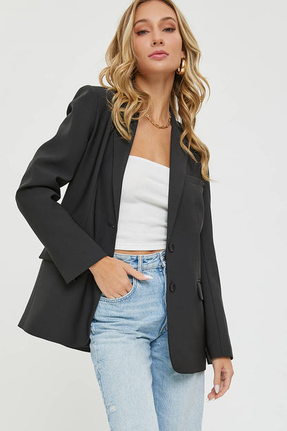 SW1553 OVERSIZED JACKET/BLAZER: BLACK / L