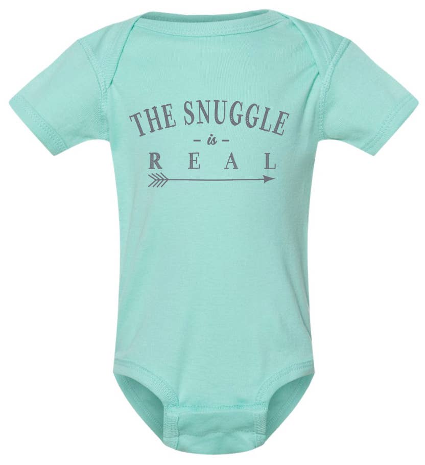 ellembee gift - The snuggle is real unisex printed baby onesies with sayings