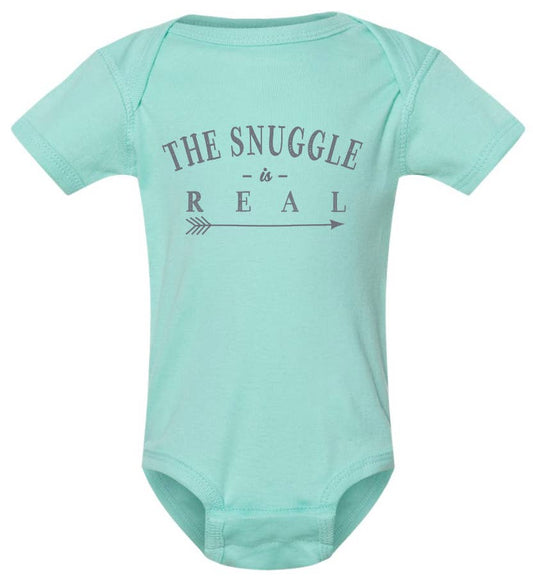 ellembee gift - The snuggle is real unisex printed baby onesies with sayings