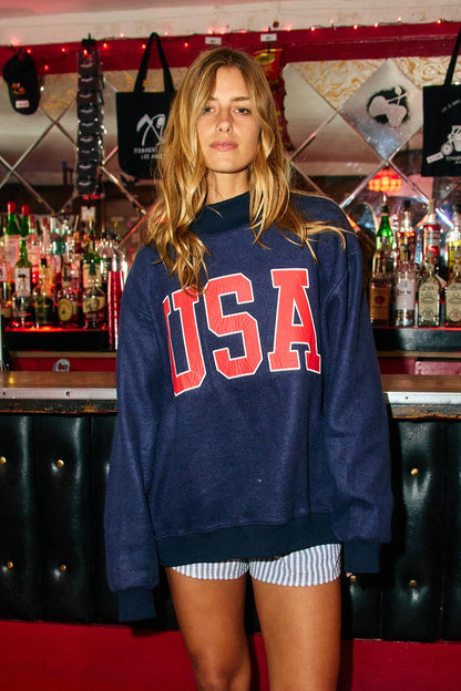 BUCKETLIST INC - IT2594-USAFLAG 'USA & FLAG' Reversible Mock Neck Sweatshirt
