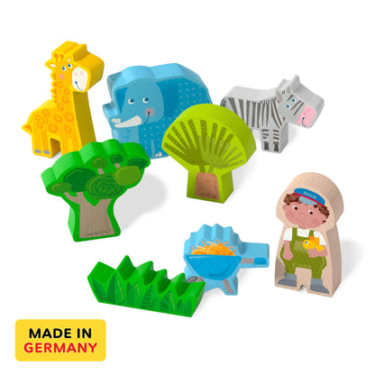HABA USA - Play World at the Zoo - Interactive Wooden Animal Playset