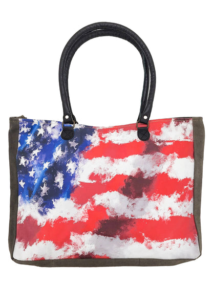 Vintage Addiction - USA Flag Recycled Tent Market Tote