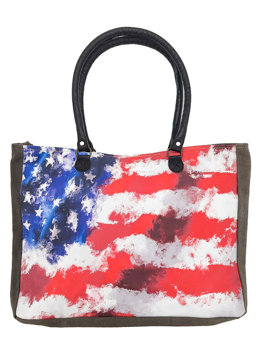 Vintage Addiction - USA Flag Recycled Tent Market Tote